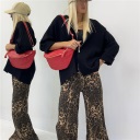 jeans modello a palazzo maculato leopard